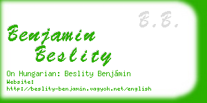 benjamin beslity business card